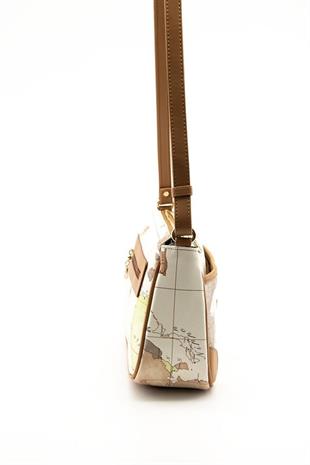 Silver & Polo SP1060 Kadın Çapraz Çanta Harita Bej-A.Taba
