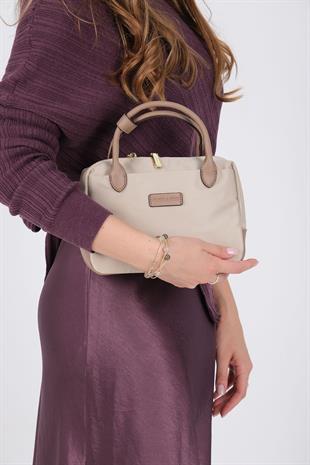 Silver & Polo SP1224 Kadın El Çantası Saten Bej-Kum