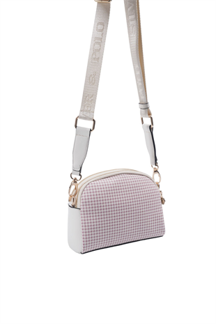 Silver & Polo SP1144 Kadın Çapraz Çanta King Desen Bordo-Kemik