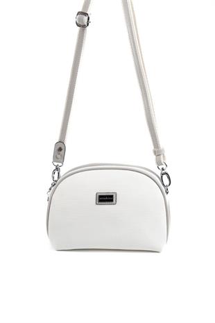 Silver & Polo SP765 Kadın Çapraz Çanta Petek Beyaz-A.Gri