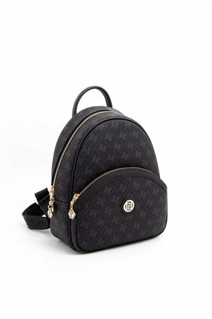 Silver & Polo SP945 Kadın Sırt Çantası Monogram Siyah