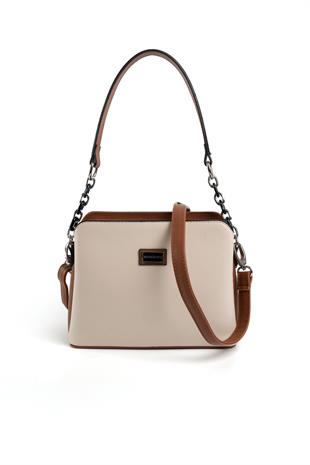Silver & Polo Bej - Taba SP937 Kadın Omuz Çantası