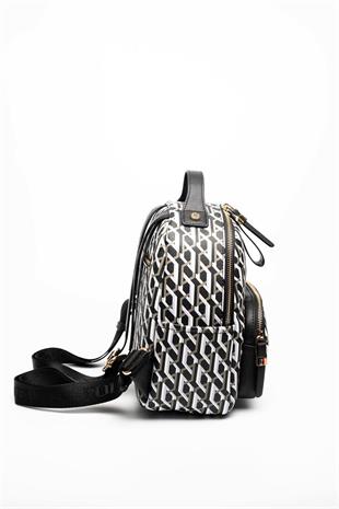 Silver & Polo SP1130 Kadın Sırt Çantası Ekose Siyah