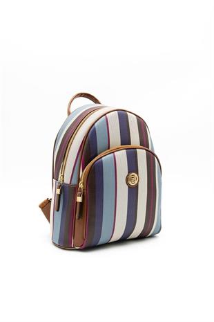 Silver & Polo SP1062 Kadın Sırt Çantası Ekose Mix-Taba