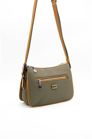 Silver & Polo SP818 Kadın Çapraz Çanta Petek L.Haki-Camel