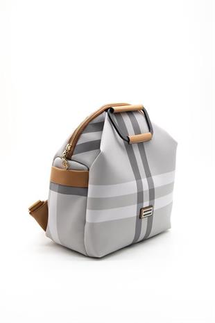 Silver & Polo SP771 Kadın Sırt Çantası Ekose A.Gri-A.Taba