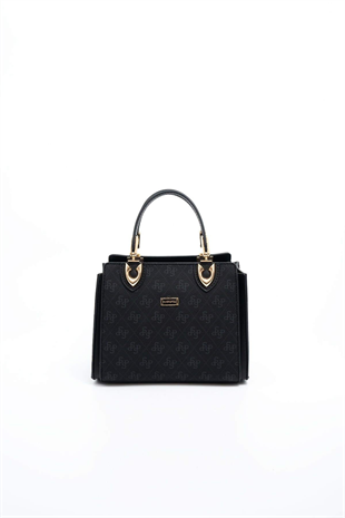 Silver & Polo SP1133 Kadın El Çantası Monogram Siyah-Siyah
