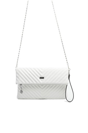 Silver & Polo SP1134 Kadın Portföy & Clutch Crash Beyaz-Beyaz