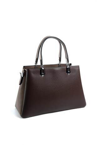 Silver & Polo SP1253 Kadın El Çantası Düz Kahve-Vizon