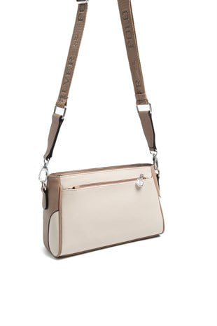 Silver & Polo SP1273 Kadın Çapraz Çanta Düz Bej-Latte