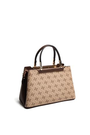 Silver & Polo SP913 Kadın El Çantası Monogram Koyu Bej-Kahve