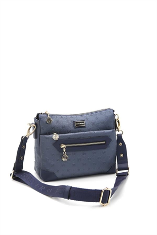Silver & Polo SP1110 Kadın Çapraz Çanta Logolu Lacivert-Lacivert