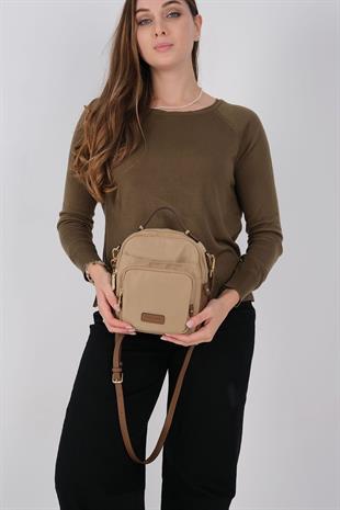 1220 Kadın Çapraz Çanta  Vizon-Camel