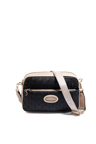 Silver & Polo SP1267 Kadın Çapraz Çanta Logolu Siyah-S.Nut