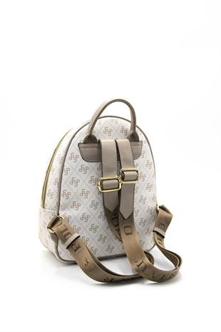 Silver & Polo SP945 Kadın Sırt Çantası Monogram Bej-Kum