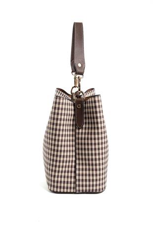 Silver & Polo SP967 Kadın Çapraz Çanta Ekose Line Kare Kahve Sarı-Kahve