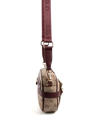 Silver & Polo Koyu Bej - Bordo SP1256 Çapraz Çanta