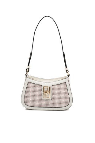 Silver & Polo SP1132 Kadın Çapraz Çanta King Desen Bordo-Kemik