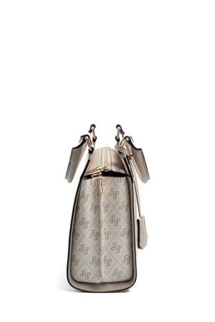 Silver & Polo SP1174 Kadın El Çantası Monogram Bej-Kum