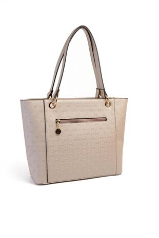 Silver & Polo SP1176 Kadın Omuz Çantası Logolu Bej-S.Bej