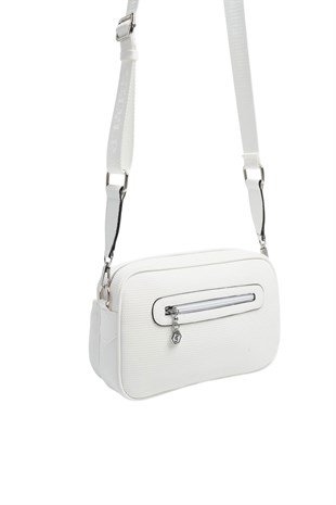 Silver & Polo SP1267 Kadın Çapraz Çanta Petek Beyaz-Beyaz