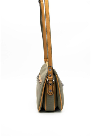 Silver & Polo SP818 Kadın Çapraz Çanta Petek L.Haki-Camel