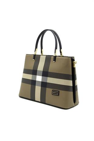 Silver & Polo SP924 Kadın El Çantası Ekose Kahve-Siyah