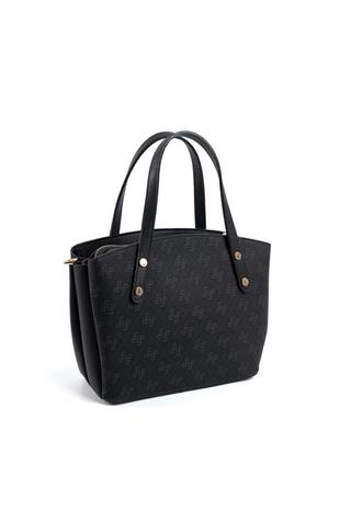Silver & Polo SP1021 Kadın El Çantası Monogram Siyah-Siyah
