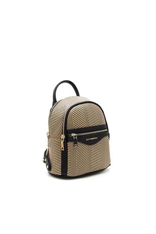 Silver & Polo SP983 Kadın Sırt Çantası Hasır Nut-Siyah