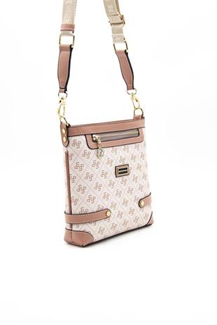 Silver & Polo SP1120 Kadın Çapraz Çanta Monogram Pembe-Somon