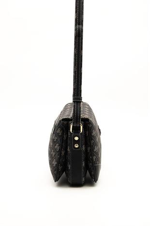 Silver & Polo SP784 Kadın Çapraz Çanta Monogram Füme-Siyah