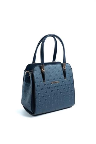 Silver & Polo SP1136 Kadın El Çantası Logolu Lacivert