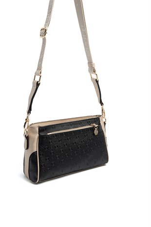 Silver & Polo SP1273 Kadın Çapraz Çanta Logolu Siyah-S.Nut