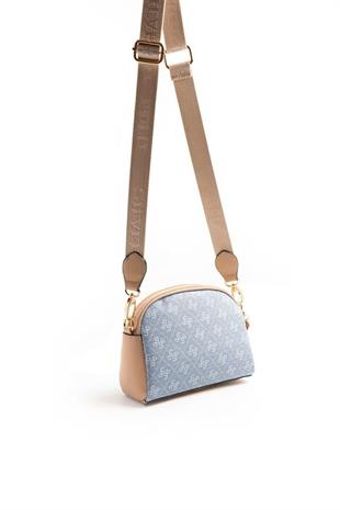 Silver & Polo SP1144 Kadın Çapraz Çanta Monogram Mavi-Ten