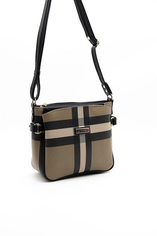 Silver & Polo SP884 Kadın Çapraz Çanta Ekose Kahve-Siyah