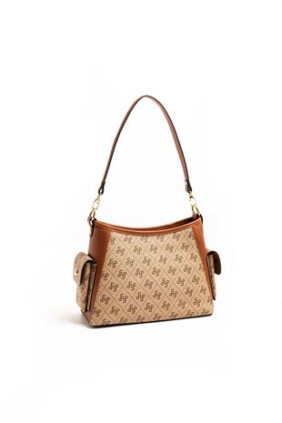 Silver & Polo Koyu Bej  - Taba SP1183 Kadın Omuz Çantası