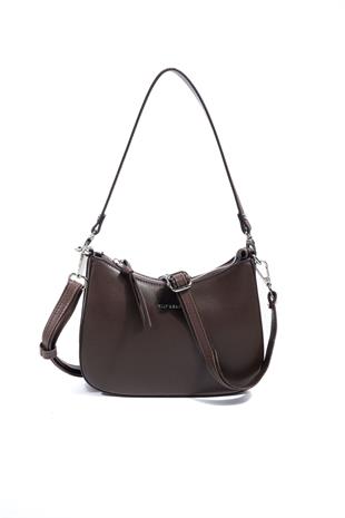 Silver Polo SP1259 Kadın Omuz Çantası Düz Kahve-Kahve