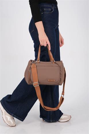 Silver Polo SP1227 Kadın Omuz Çantası Saten Kahve-Taba