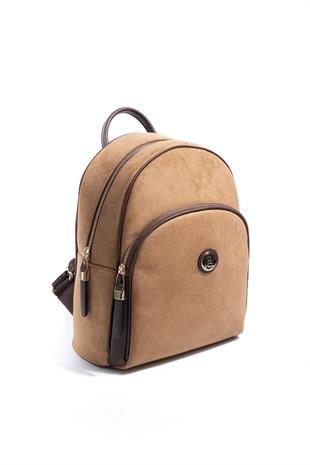 Silver & Polo SP1062 Kadın Sırt Çantası Süet Taba-Kahve