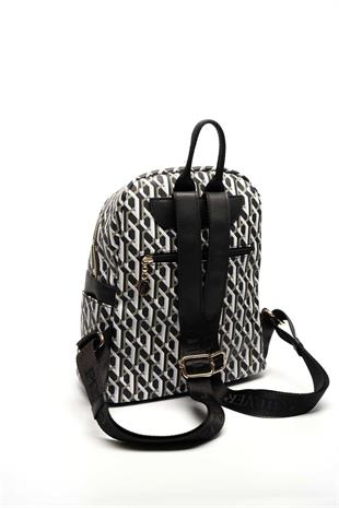Silver & Polo SP926 Kadın Sırt Çantası Ekose Siyah