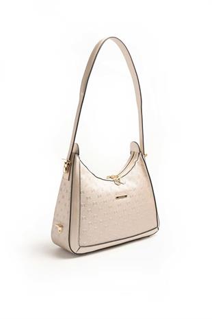 Silver & Polo SP1187 Kadın Omuz Çantası Logolu Bej-Bej