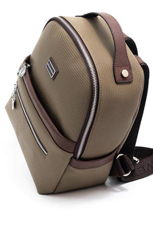 Silver & Polo SP1061 Kadın Sırt Çantası Petek L.Haki-Kahve