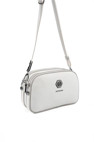Silver & Polo Beyaz - A.gri SP745 Kadın Çapraz Çanta