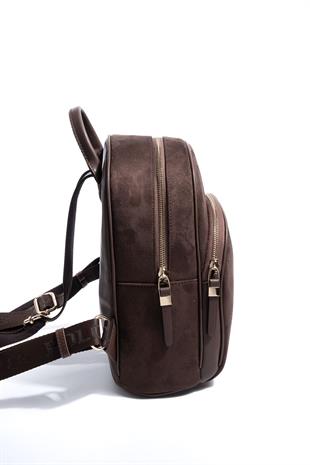 Silver & Polo SP1062 Kadın Sırt Çantası Süet Kahve