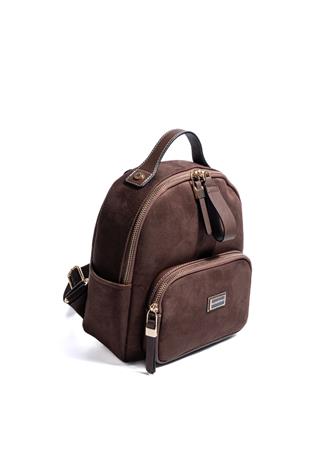 Silver & Polo SP1130 Kadın Sırt Çantası Süet Kahve