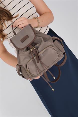 1207 Kadın Sırt Çantası  Kum-Kahve