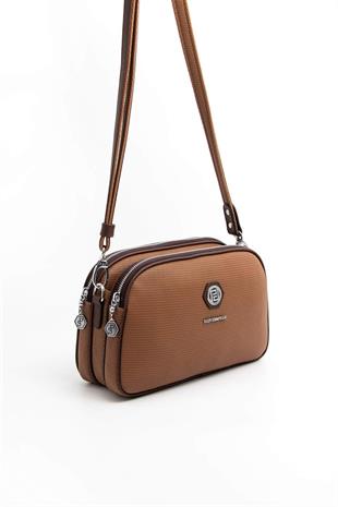Silver Polo SP745 Kadın Çapraz Çanta Petek Karamel-Kahve