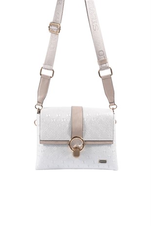 Silver & Polo SP1275 Kadın Çapraz Çanta Logolu Sedef-S.Nut