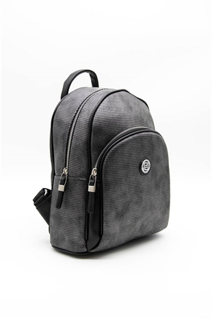 Silver & Polo SP1062 Kadın Sırt Çantası Petek M.Gümüş-Siyah