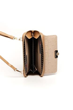 Silver & Polo SP921 Kadın Telefon Çantası Logolu Nut-Nut